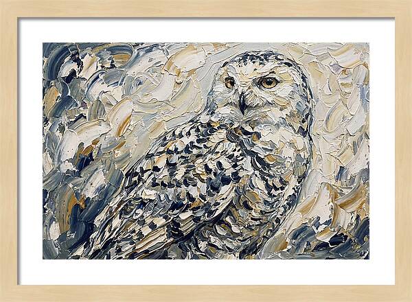 Snowy Owl In Palette Knife Style