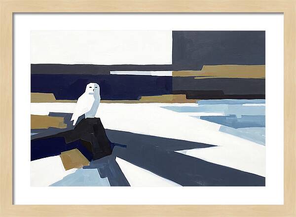 Snowy Owl In Tundra Landscape