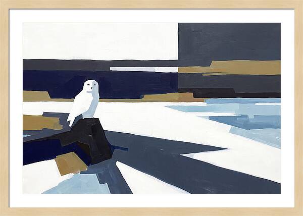 Snowy Owl In Tundra Landscape