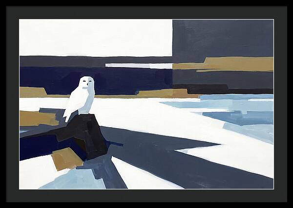 Snowy Owl In Tundra Landscape