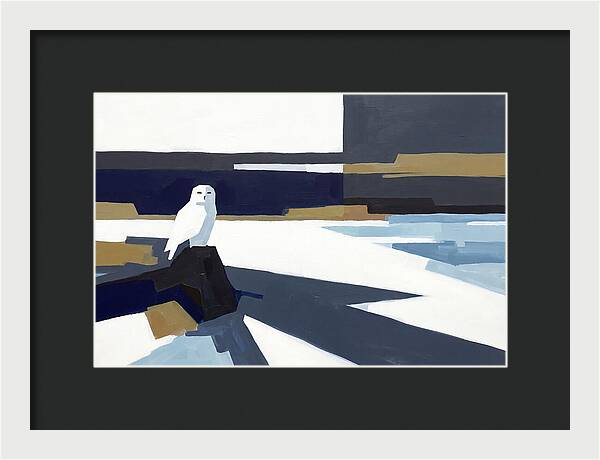 Snowy Owl In Tundra Landscape