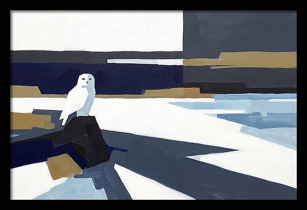 Snowy Owl In Tundra Landscape