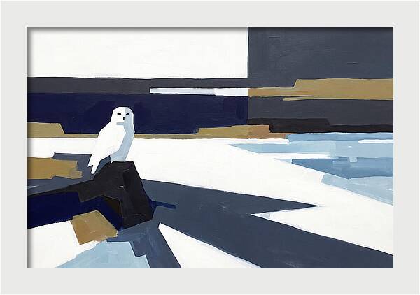 Snowy Owl In Tundra Landscape