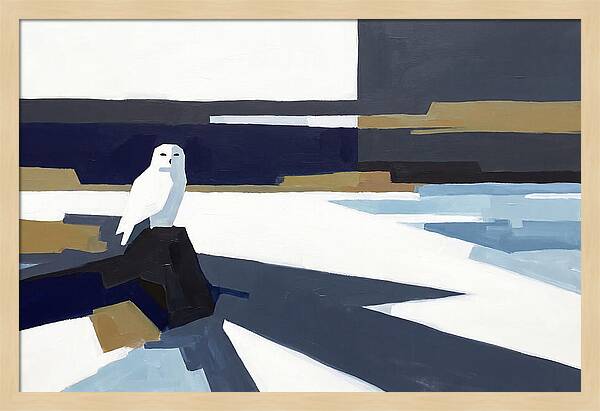 Snowy Owl In Tundra Landscape