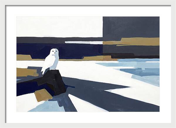 Snowy Owl In Tundra Landscape