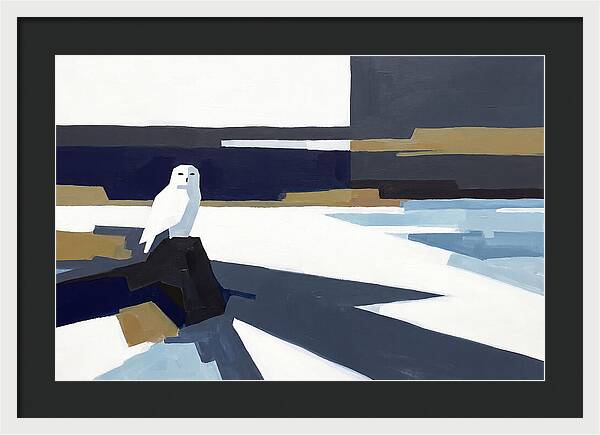 Snowy Owl In Tundra Landscape