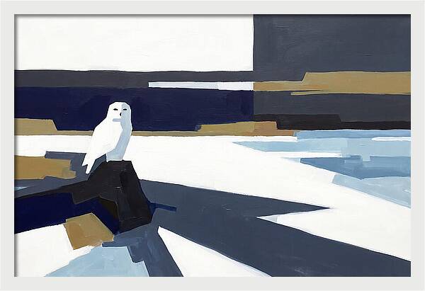 Snowy Owl In Tundra Landscape