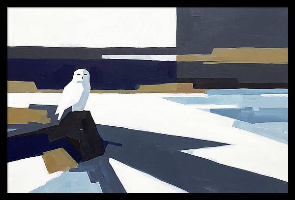 Snowy Owl In Tundra Landscape