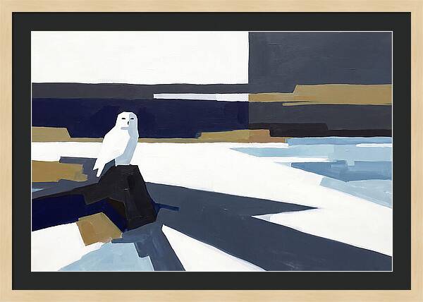 Snowy Owl In Tundra Landscape