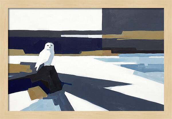 Snowy Owl In Tundra Landscape