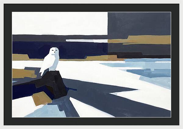 Snowy Owl In Tundra Landscape