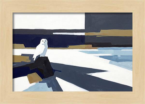 Snowy Owl In Tundra Landscape