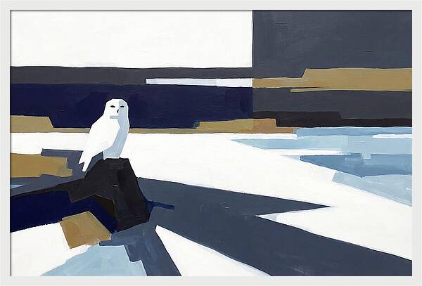 Snowy Owl In Tundra Landscape