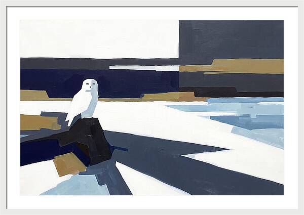Snowy Owl In Tundra Landscape