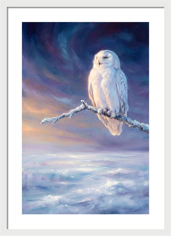 Snowy Owl In Twilight