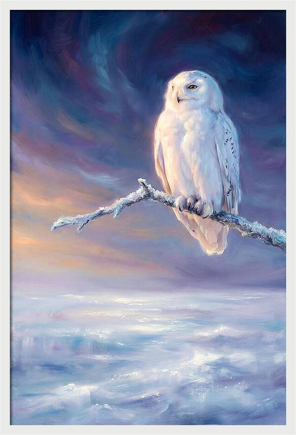 Snowy Owl In Twilight