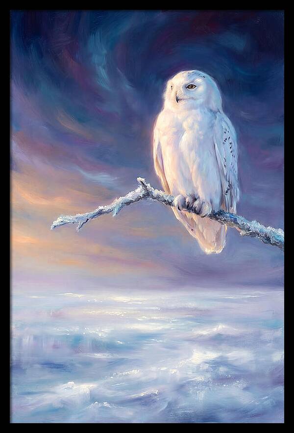 Snowy Owl In Twilight