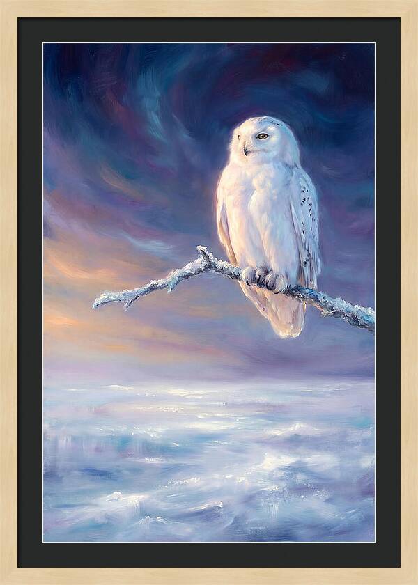 Snowy Owl In Twilight