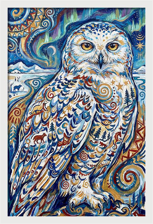 Snowy Owl In Vibrant Colors