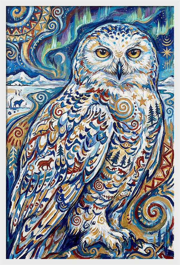 Snowy Owl In Vibrant Colors
