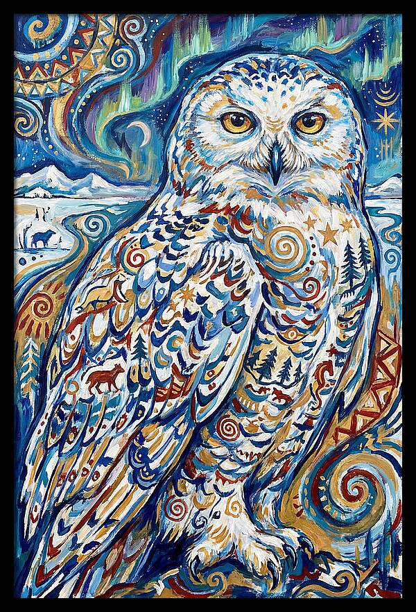Snowy Owl In Vibrant Colors