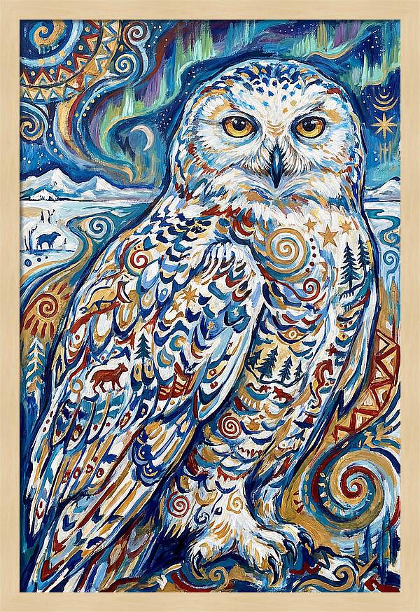 Snowy Owl In Vibrant Colors