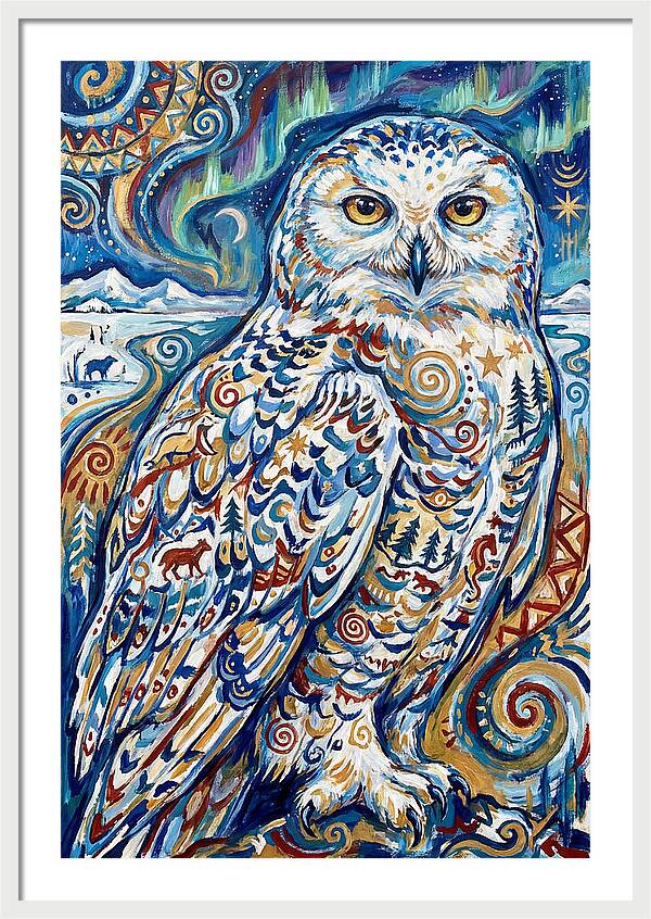Snowy Owl In Vibrant Colors