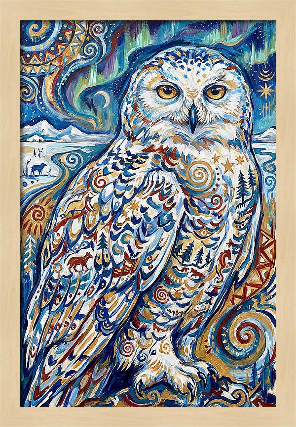 Snowy Owl In Vibrant Colors
