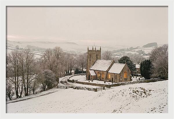 Snowy Village Church Glow