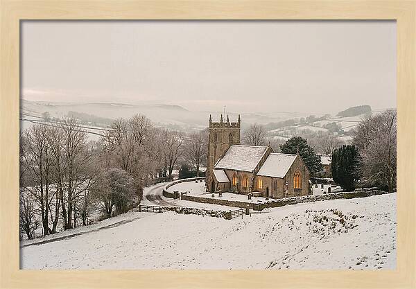 Snowy Village Church Glow