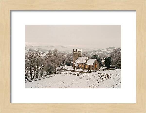 Snowy Village Church Glow