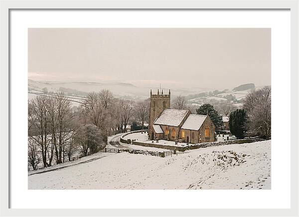 Snowy Village Church Glow