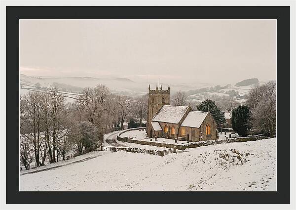 Snowy Village Church Glow