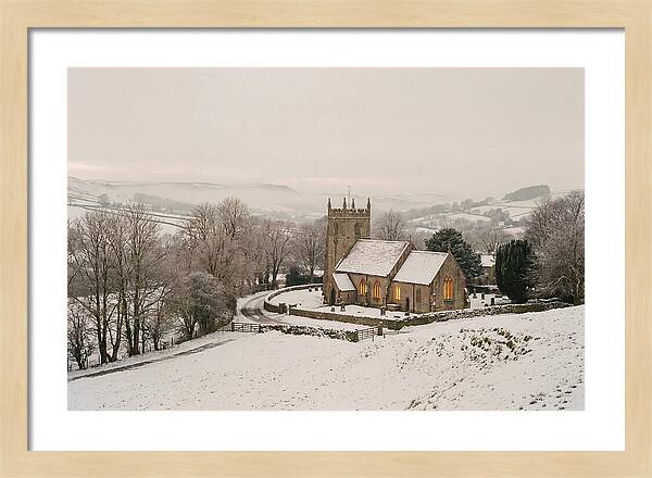Snowy Village Church Glow