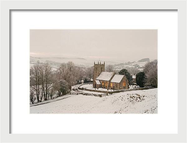 Snowy Village Church Glow