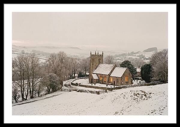 Snowy Village Church Glow
