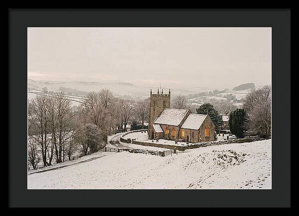 Snowy Village Church Glow
