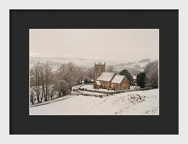 Snowy Village Church Glow