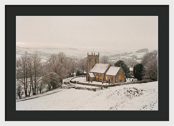 Snowy Village Church Glow