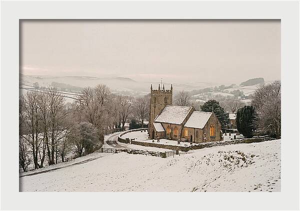 Snowy Village Church Glow