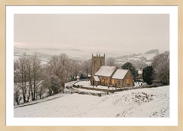 Snowy Village Church Glow