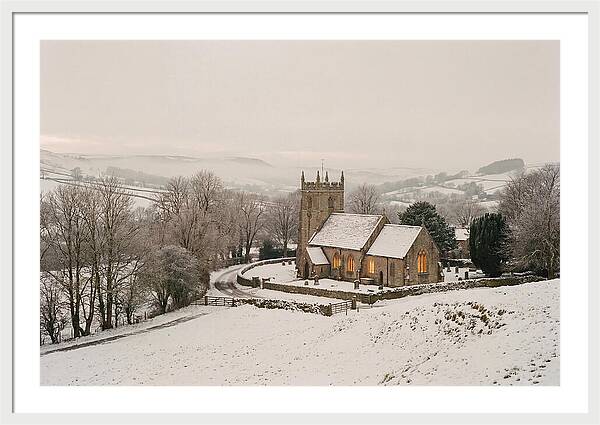 Snowy Village Church Glow