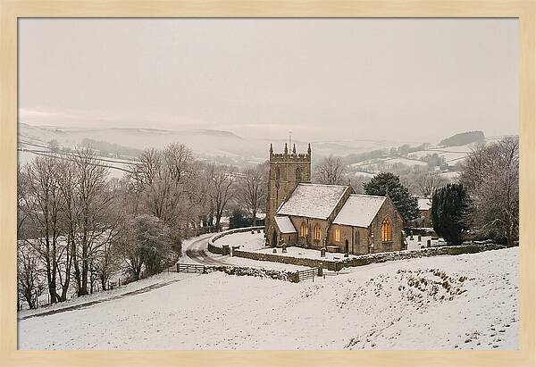 Snowy Village Church Glow