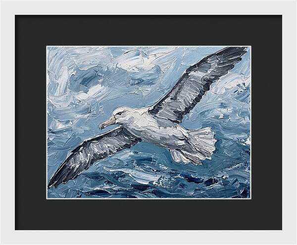Soaring Albatross Over Waves