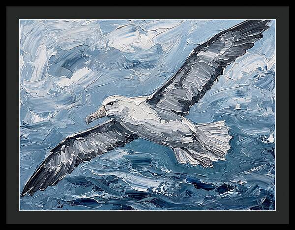 Soaring Albatross Over Waves