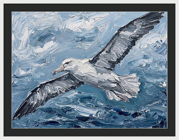 Soaring Albatross Over Waves