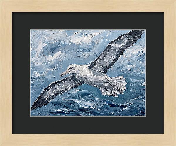 Soaring Albatross Over Waves