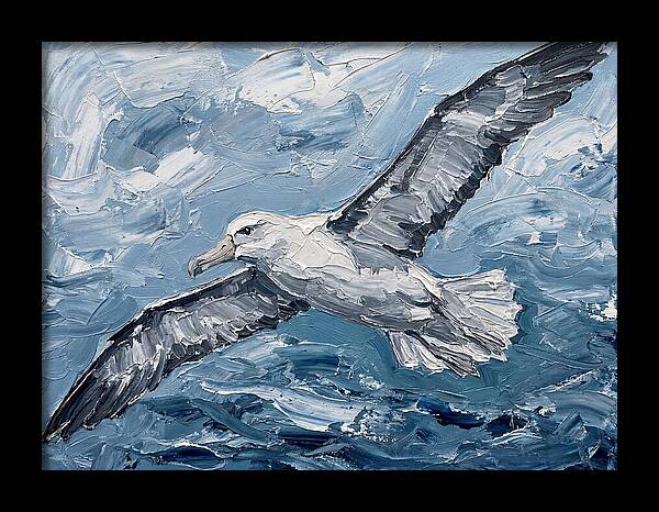Soaring Albatross Over Waves
