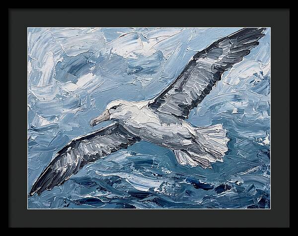 Soaring Albatross Over Waves