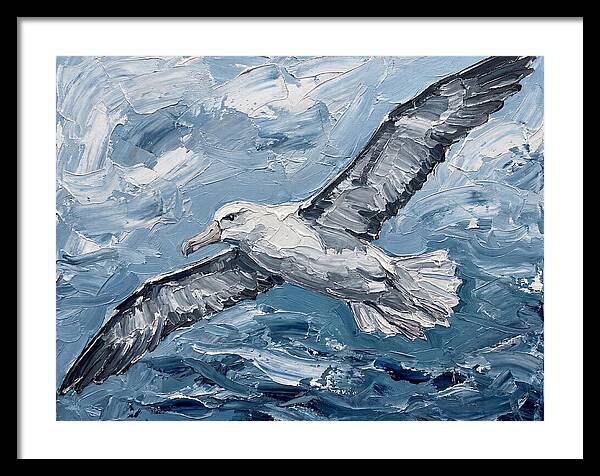 Soaring Albatross Over Waves